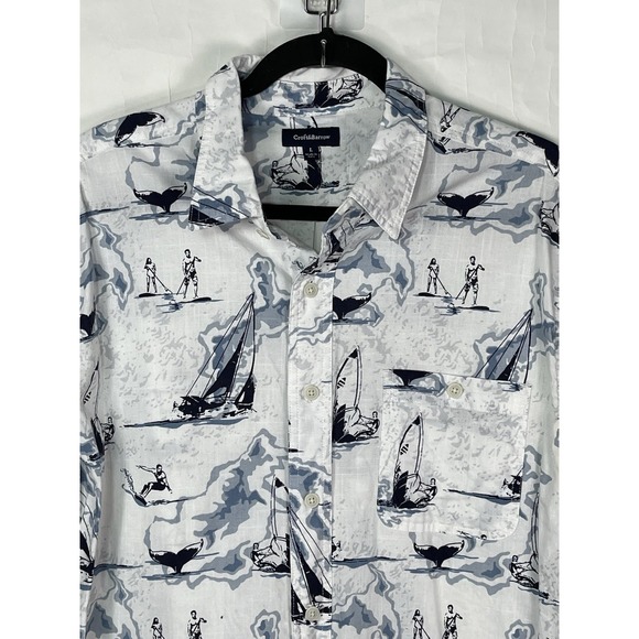 Croft & Barrow Hawaiian Shirt Mens L Multicolor Beach Boat Short Sleeve Button - Picture 2 of 7